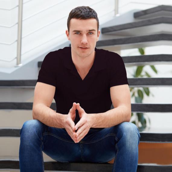 Collar Solid T-Shirt